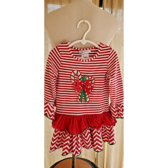 Super nice - BONNIE JEAN - Girls Holiday dress -  red / white - Size 3T - Picture 1 of 4